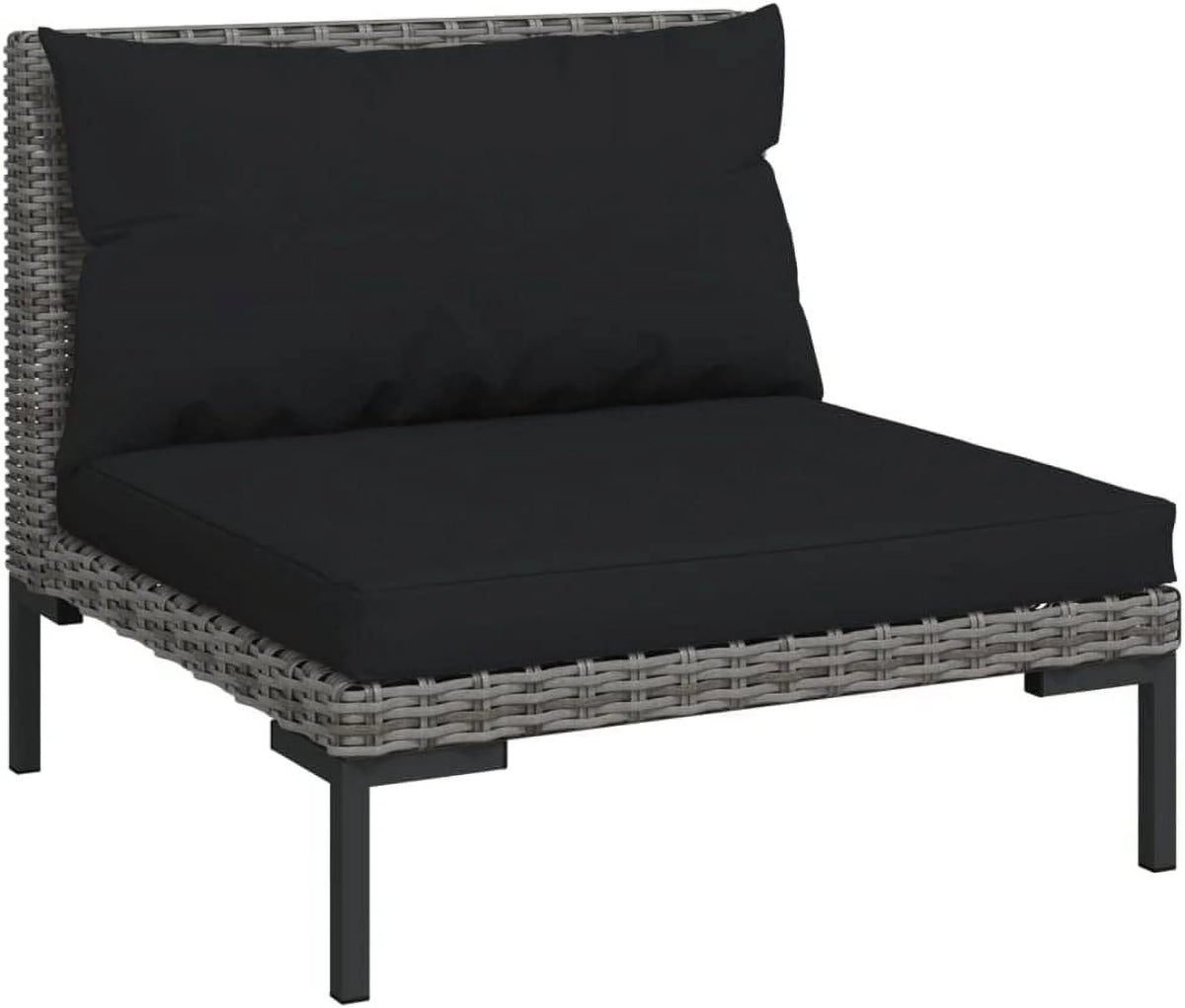 12 Piece Poly Rattan Patio Lounge Set with Cushions Dark Gray C917665