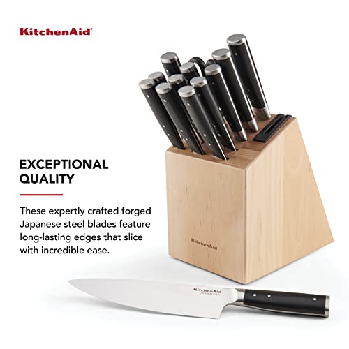 14-Piece High Carbon Stainless Steel Knife Block Set with Sharpener J6675